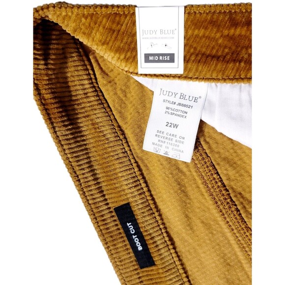 Judy Blue High Rise Camel Corduroy Bootcut Pant Women's 22W Stretch #AR88521 NWT - Picture 11 of 16